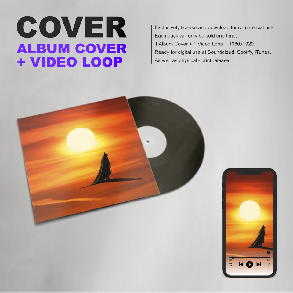album cover + video loop
