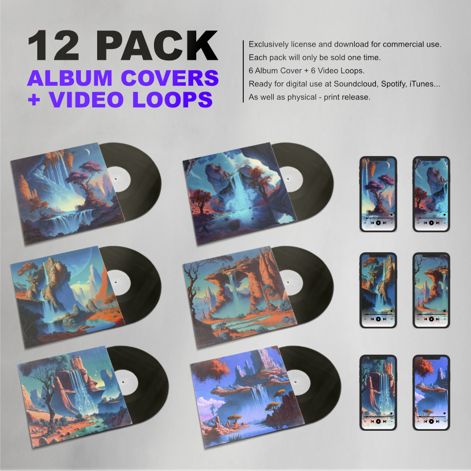 album covers + video loops bundle pack ready to be used