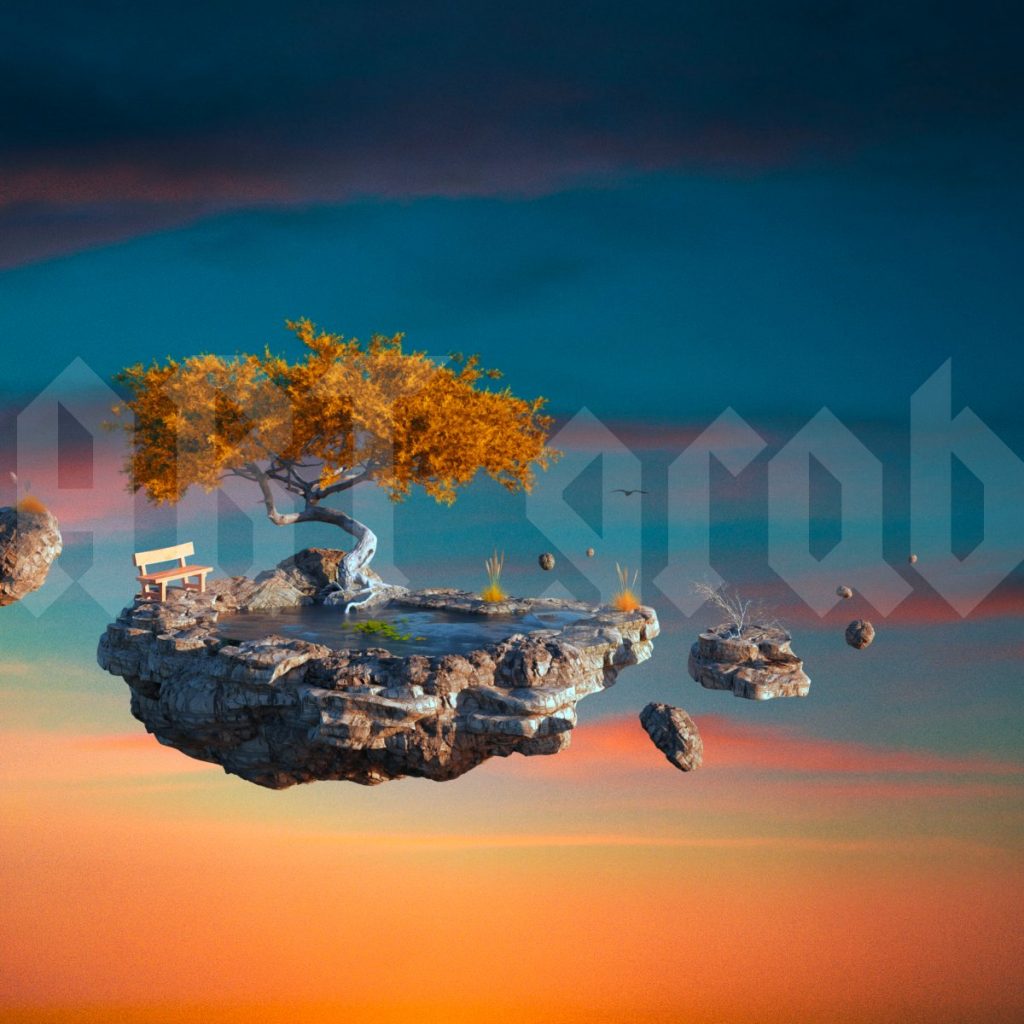 surreal rock garden cover art available for licensing